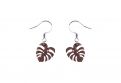 Dřevěné náušnice Monstera Earrings