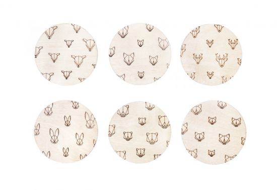 Dřevěné podložky Animal Coasters