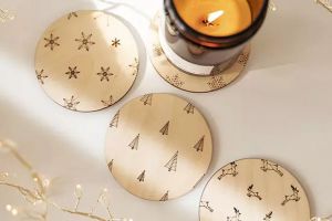 Dřevěné podložky Xmas Coasters