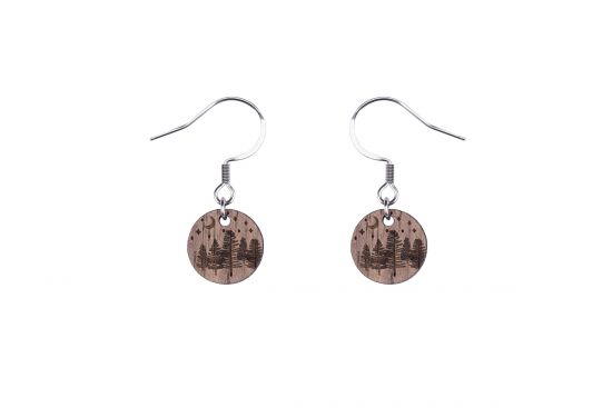 Dřevěné náušnice Wood Dangle Earrings