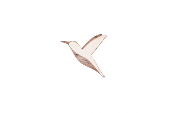 Dřevěná brož Natural Hummingbird Brooch