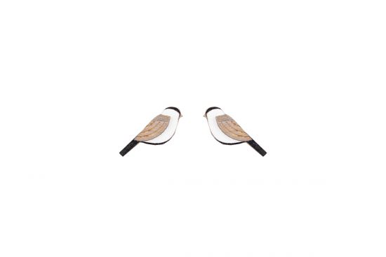 Dřevěné náušnice Natural Cutebird Earrings