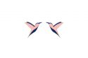 Dřevěné náušnice Pink Hummingbird Earrings