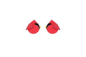 Dřevěné náušnice Red Cutebird Earrings
