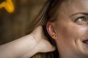 Dřevěné náušnice Yellow Cutebird Earrings