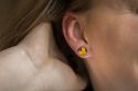 Dřevěné náušnice Yellow Cutebird Earrings