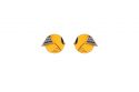 Dřevěné náušnice Yellow Cutebird Earrings