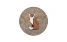 Dřevěná dekorace Dark Sitting Fox Wooden Image