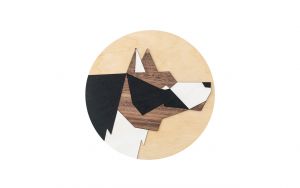 Dřevěná dekorace Wolf Wooden Image