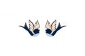 Dřevěné náušnice Rebel Skin Earrings 'Blue Bird'