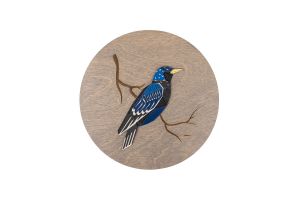 Dřevěná dekorace Thrushbird Wooden Image