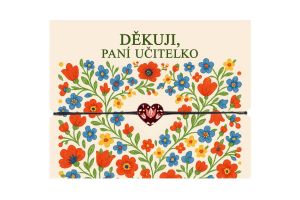 Provázkový náramek "Děkuji paní učitelko" - Folk srdce