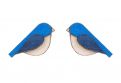 Dřevěné náušnice Blue Bird Earrings
