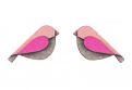 Dřevěné náušnice Pink Bird Earrings