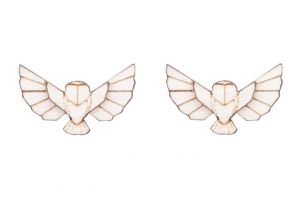 Dřevěné náušnice Snowy Owl Earrings