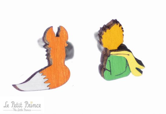 Dřevěné náušnice Princ a liška