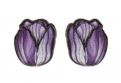 Dřevěné náušnice Tulipán