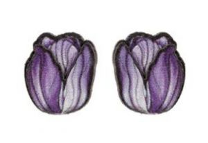 Dřevěné náušnice Tulipán