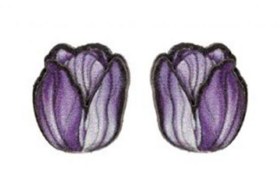 Dřevěné náušnice Tulipán