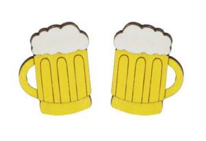 Dřevěné náušnice Beer Earrings