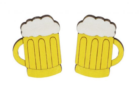 Dřevěné náušnice Beer Earrings