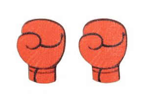 Dřevěné náušnice Boxerské rukavice 
