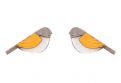 Dřevěné náušnice Orange Cutebird Earrings