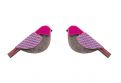Dřevěné náušnice Purple Cutebird Earrings