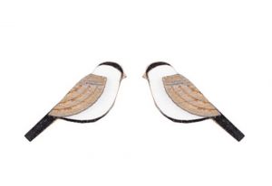 Dřevěné náušnice Natural Cutebird Earrings