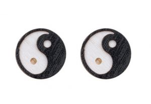 Dřevěné náušnice JinJang Earrings