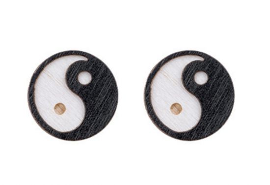 Dřevěné náušnice JinJang Earrings