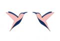 Dřevěné náušnice Pink Hummingbird Earrings