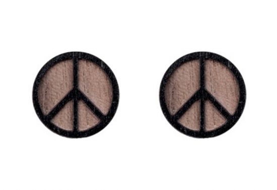 Dřevěné náušnice Peace Earrings