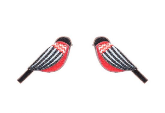 Dřevěné náušnice Zigzag Cutebird Earrings