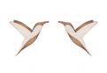 Dřevěné náušnice Natural Hummingbird Earrings