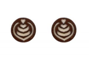 Dřevěné náušnice Latté Art Earrings