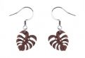 Dřevěné náušnice Monstera Earrings