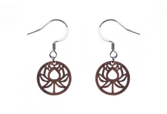 Dřevěné náušnice Lotos Earrings