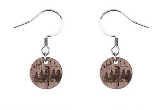 Dřevěné náušnice Wood Dangle Earrings