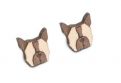 Dřevěné náušnice French Bulldog Earrings