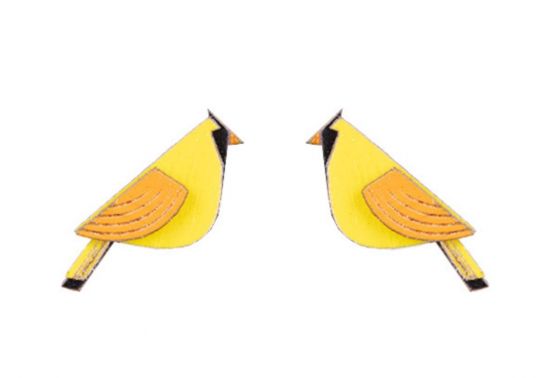 Dřevěné náušnice Sunny Cutebird Earrings