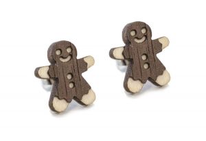 Dřevěné náušnice Gingerbread Earrings