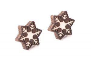Dřevěné náušnice Brunn Snowflake Earrings