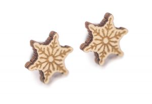 Dřevěné náušnice Snowflake Earrings