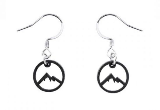 Dřevěné náušnice Mountains Earrings