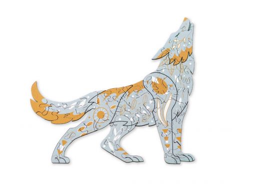 Dřevěné puzzle Scandi Vlk