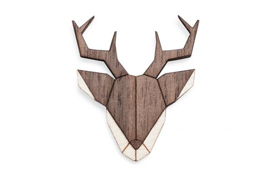 Dřevěná brož Deer Brooch