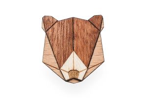 Dřevěná brož Bear Brooch
