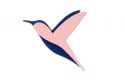 Dřevěná brož Pink Hummingbird Brooch
