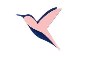 Dřevěná brož Pink Hummingbird Brooch